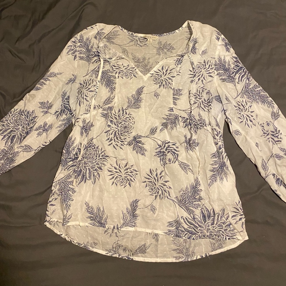 Lucky Brand Blue Floral Women's Blouse